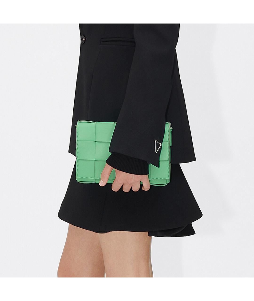 BOTTEGA VENETA Зеленая кожаная сумка через плечо, фото 6