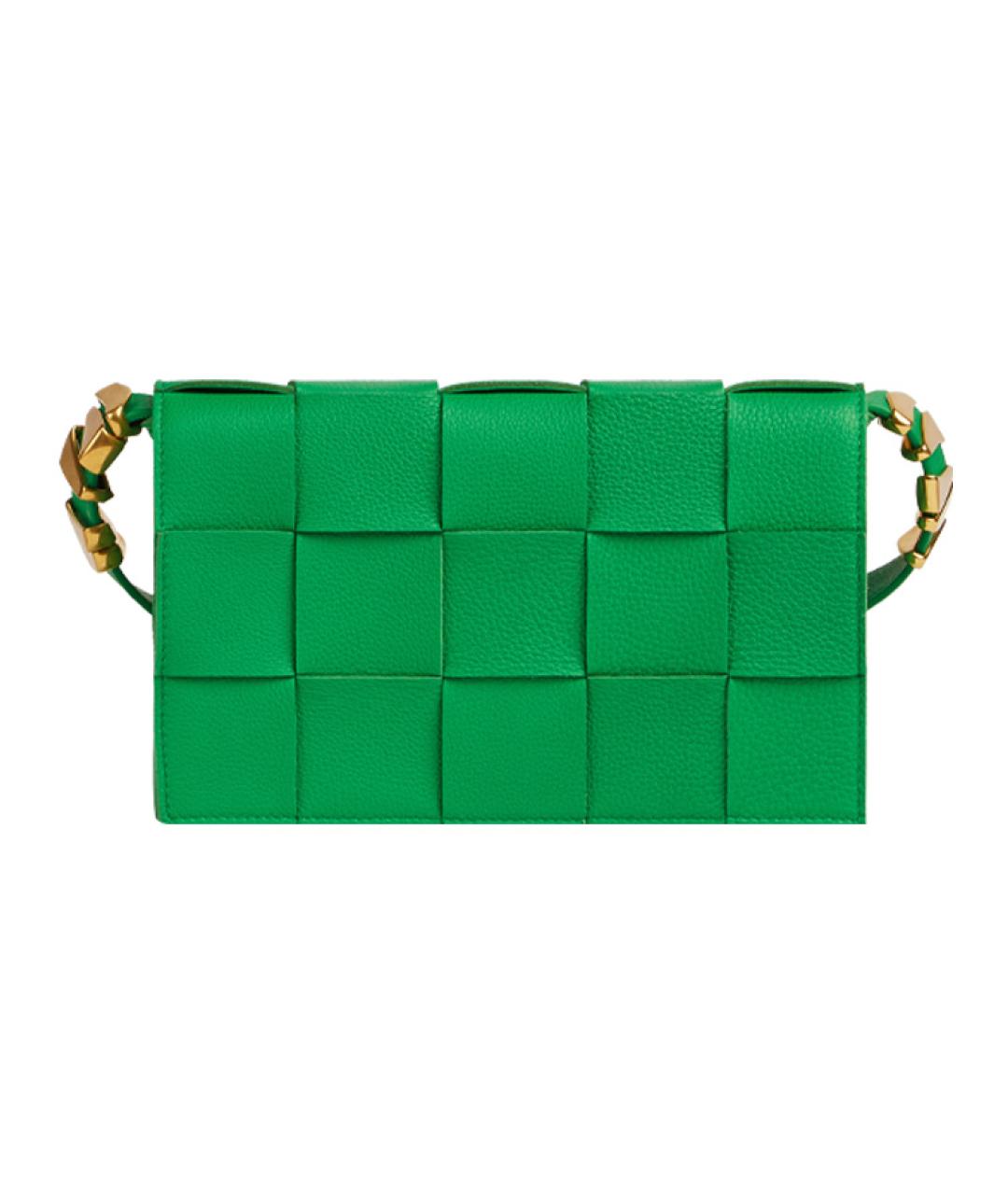 BOTTEGA VENETA Зеленая кожаная сумка через плечо, фото 1