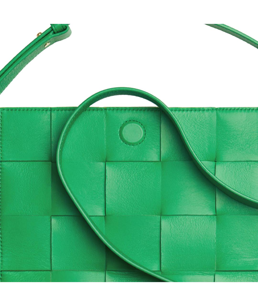 BOTTEGA VENETA Зеленая кожаная сумка через плечо, фото 4