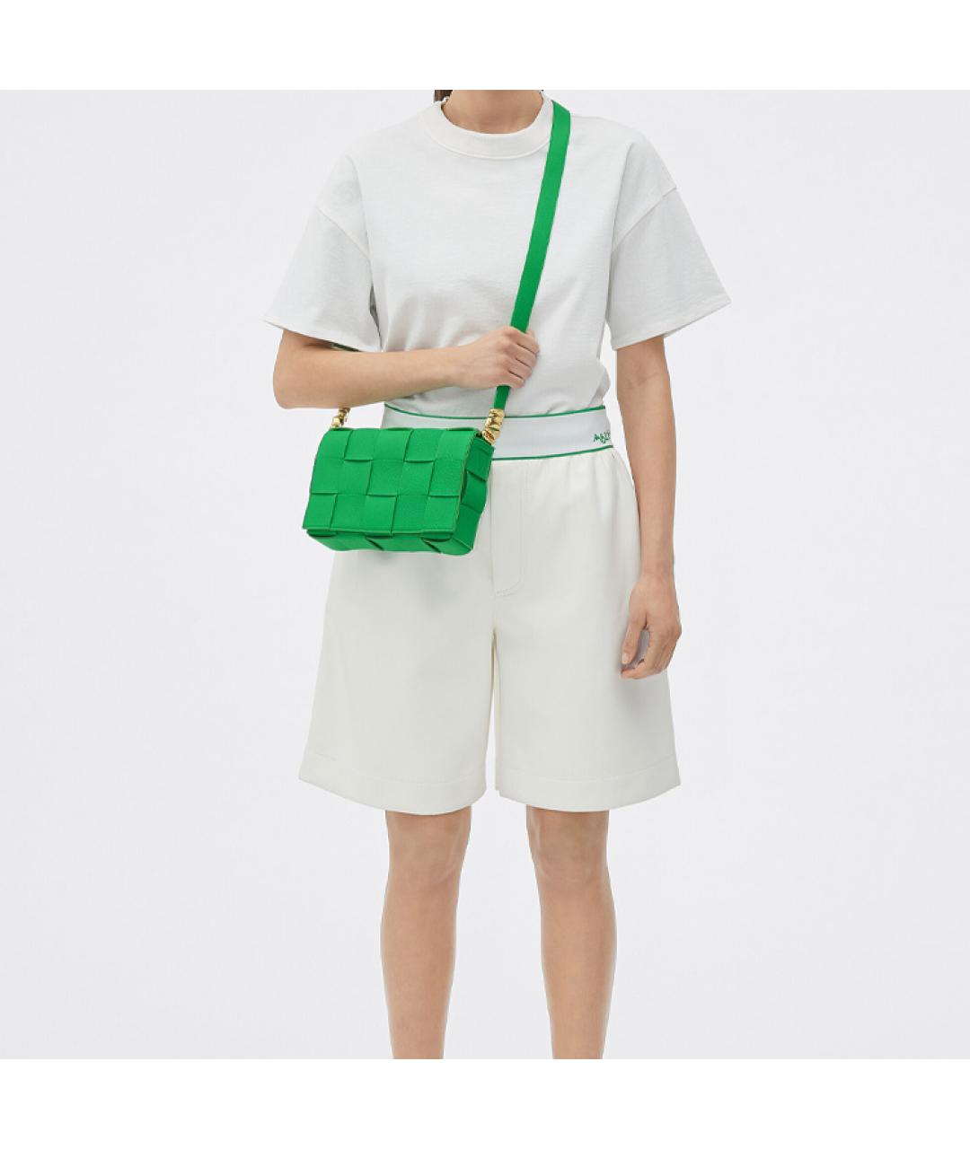 BOTTEGA VENETA Зеленая кожаная сумка через плечо, фото 5