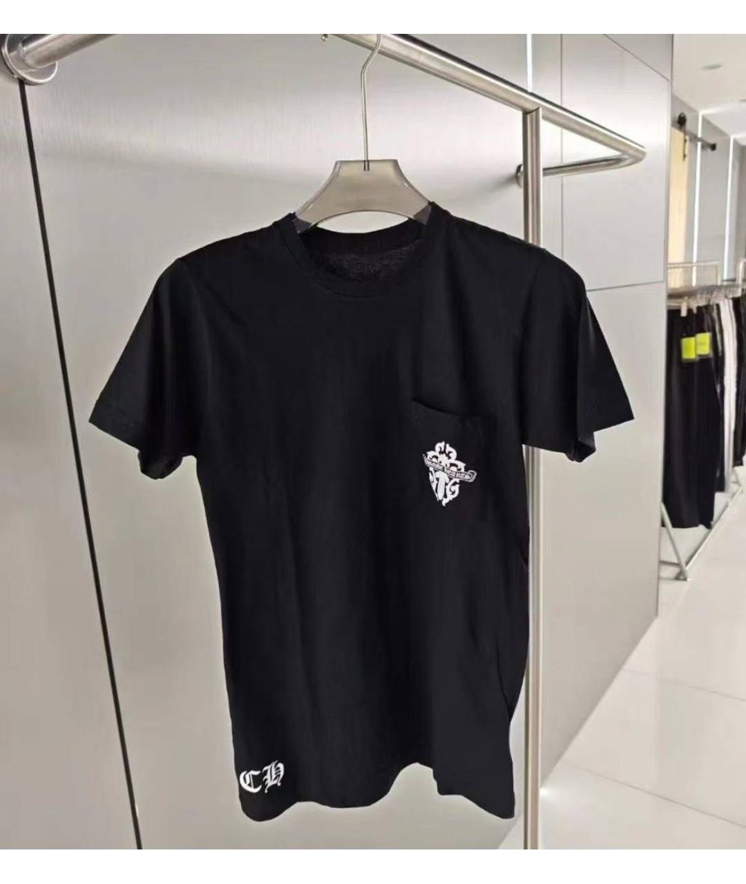 CHROME HEARTS Черная хлопковая футболка, фото 3