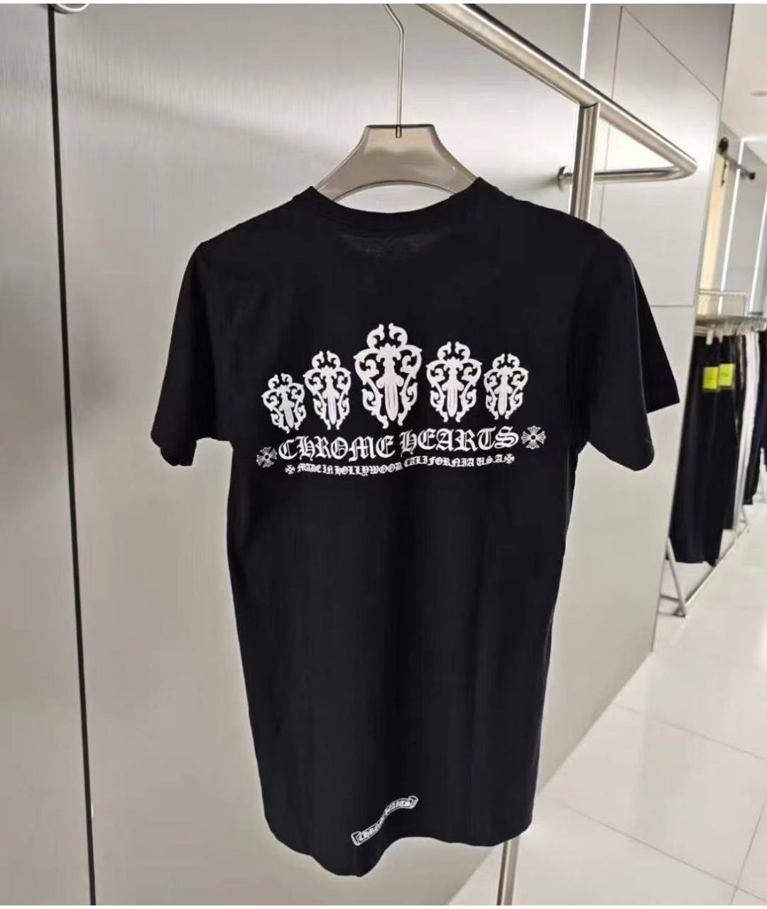 CHROME HEARTS Черная хлопковая футболка, фото 2