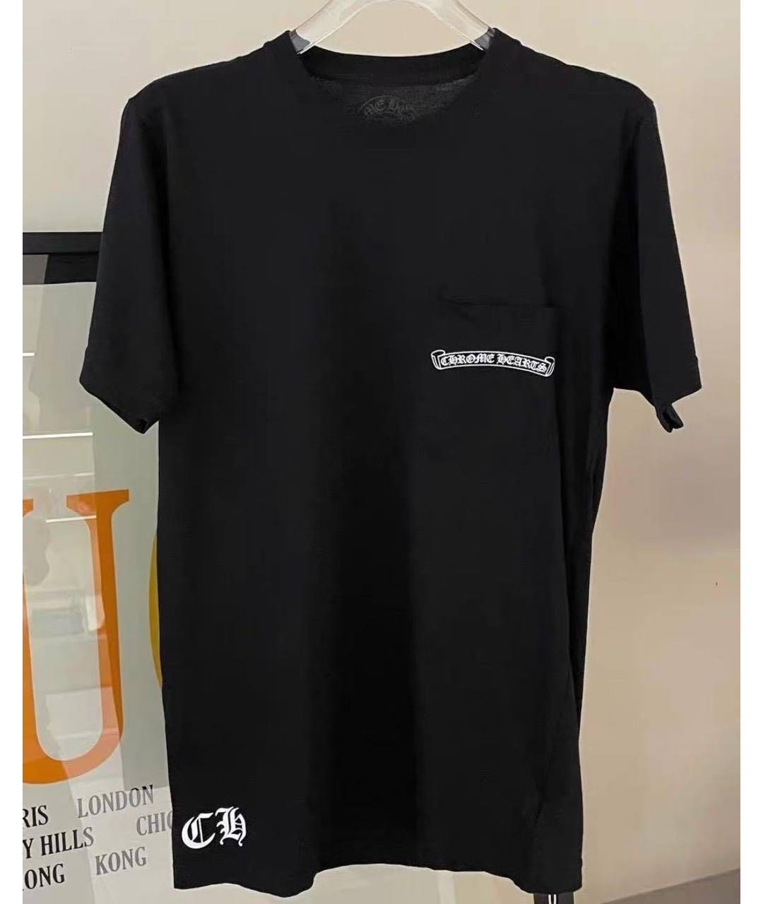 CHROME HEARTS Черная хлопковая футболка, фото 3
