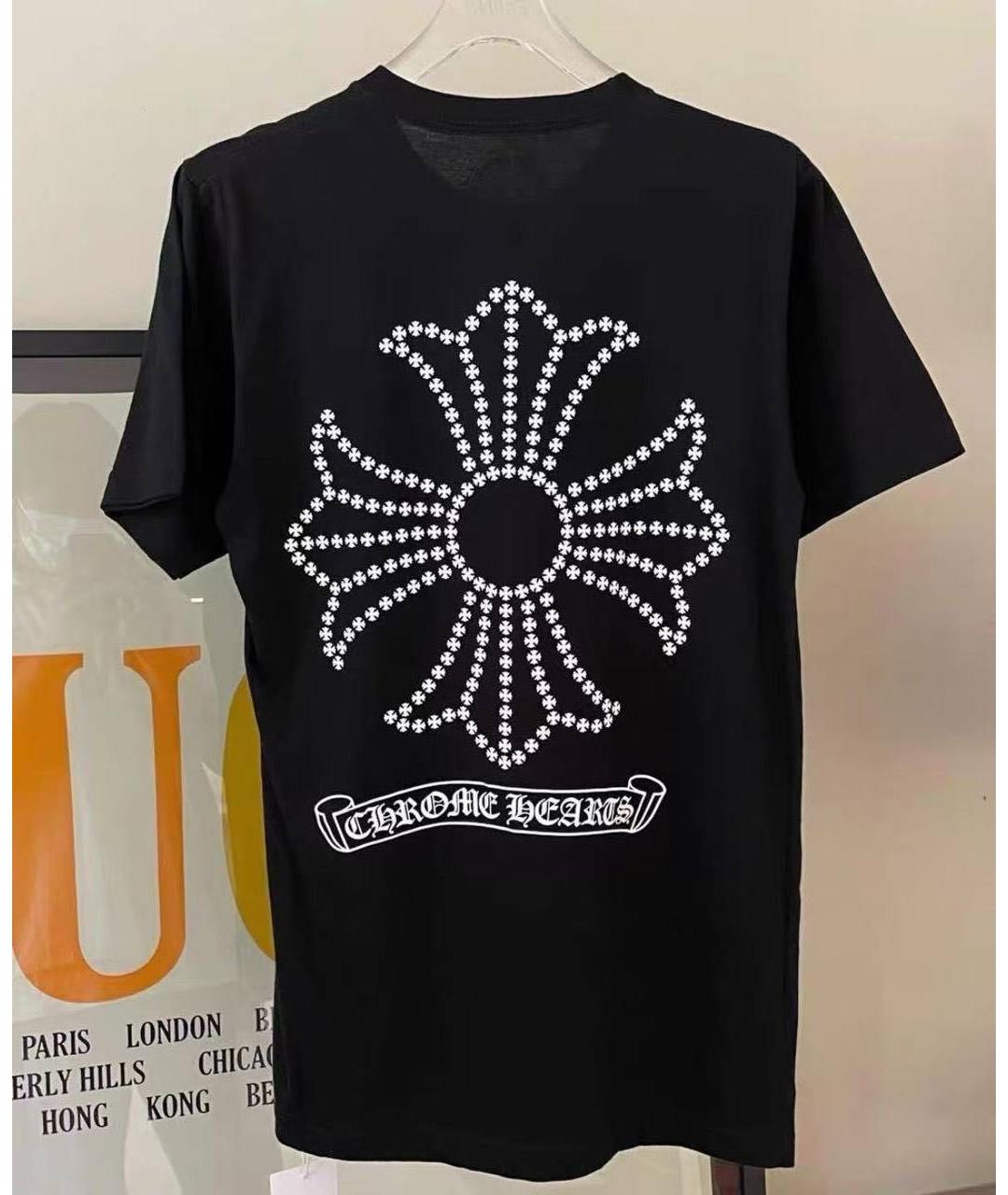CHROME HEARTS Черная хлопковая футболка, фото 2