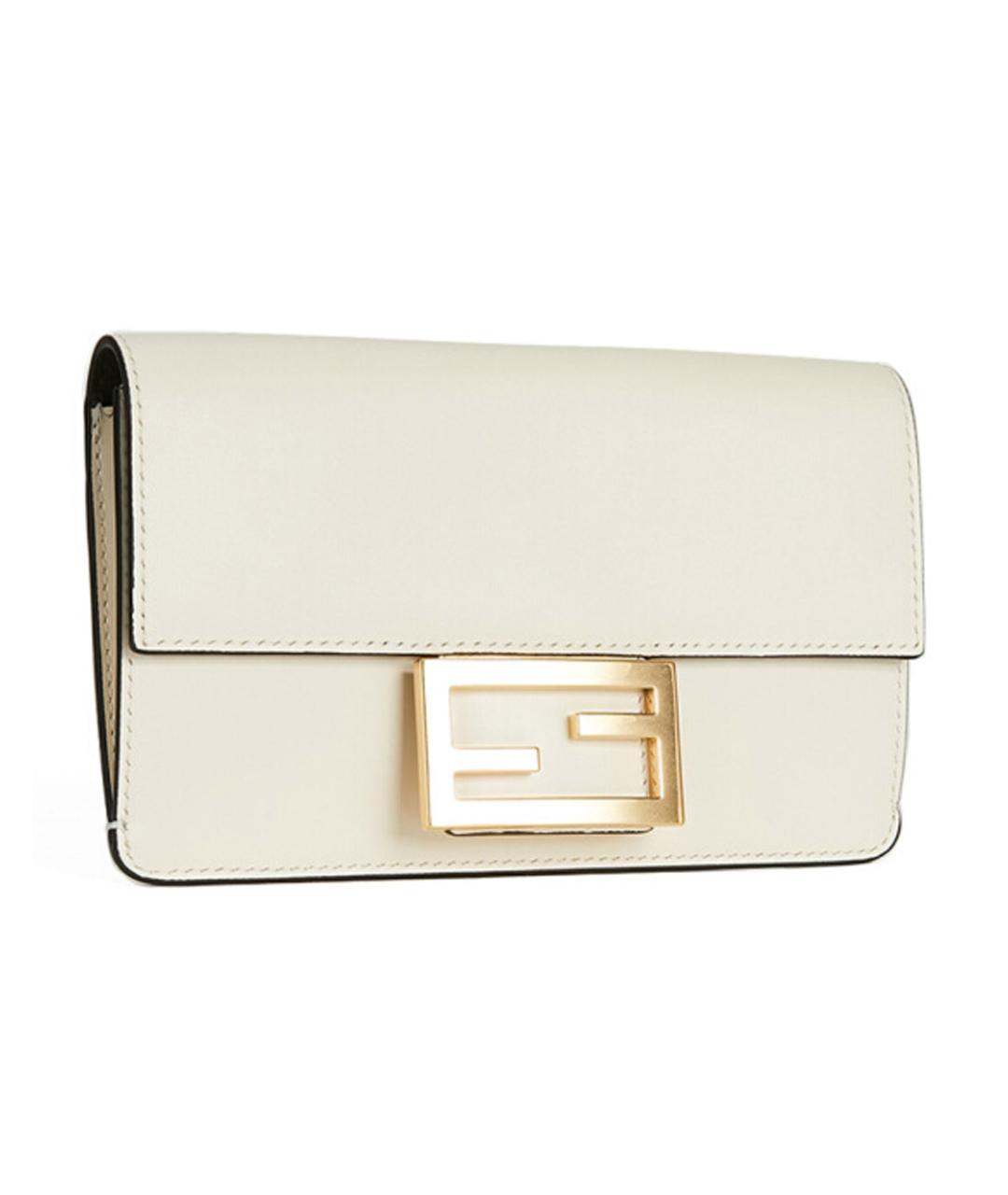 FENDI Бежевая кожаная сумка через плечо, фото 2