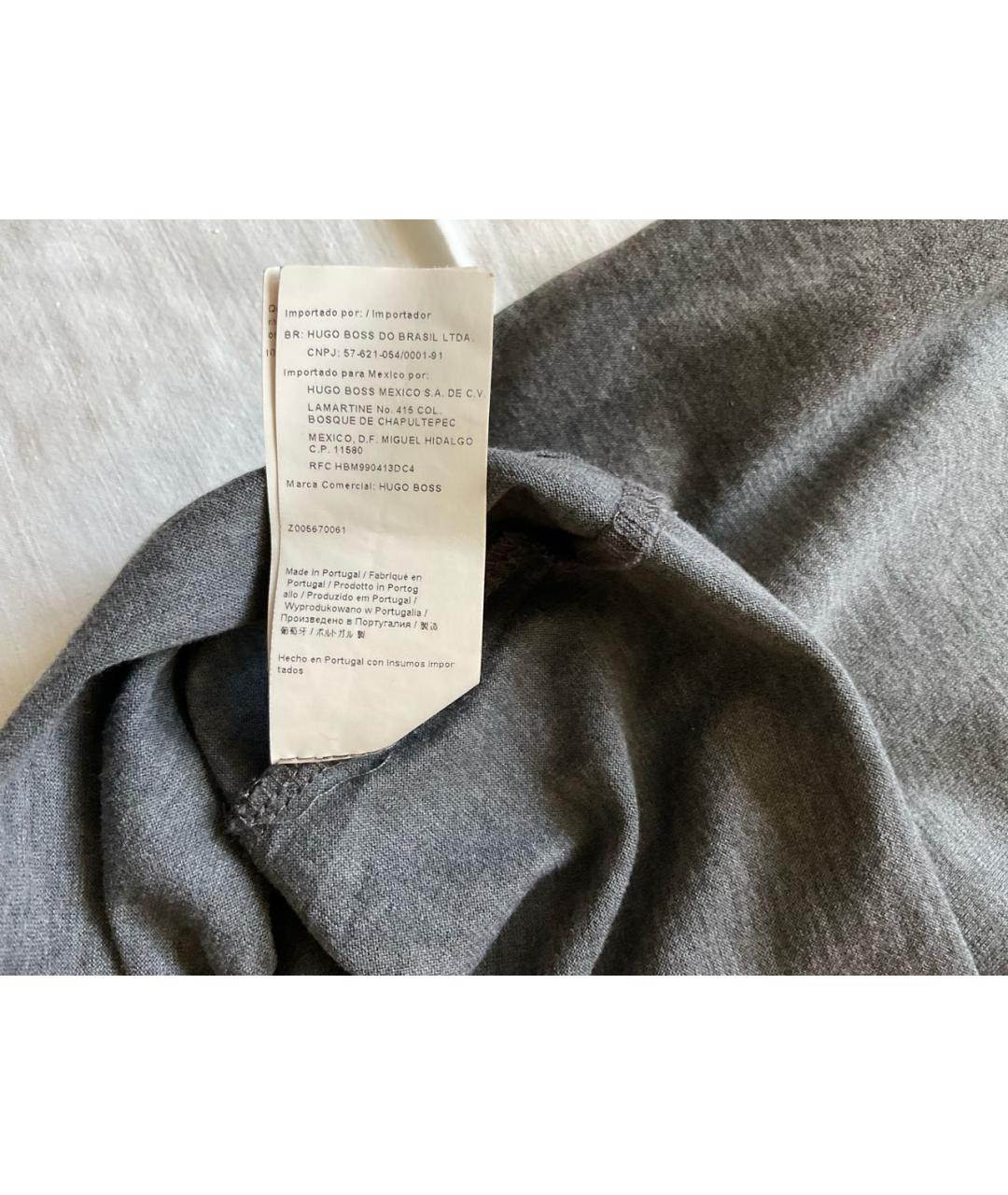 HUGO BOSS Серая хлопковая футболка, фото 7