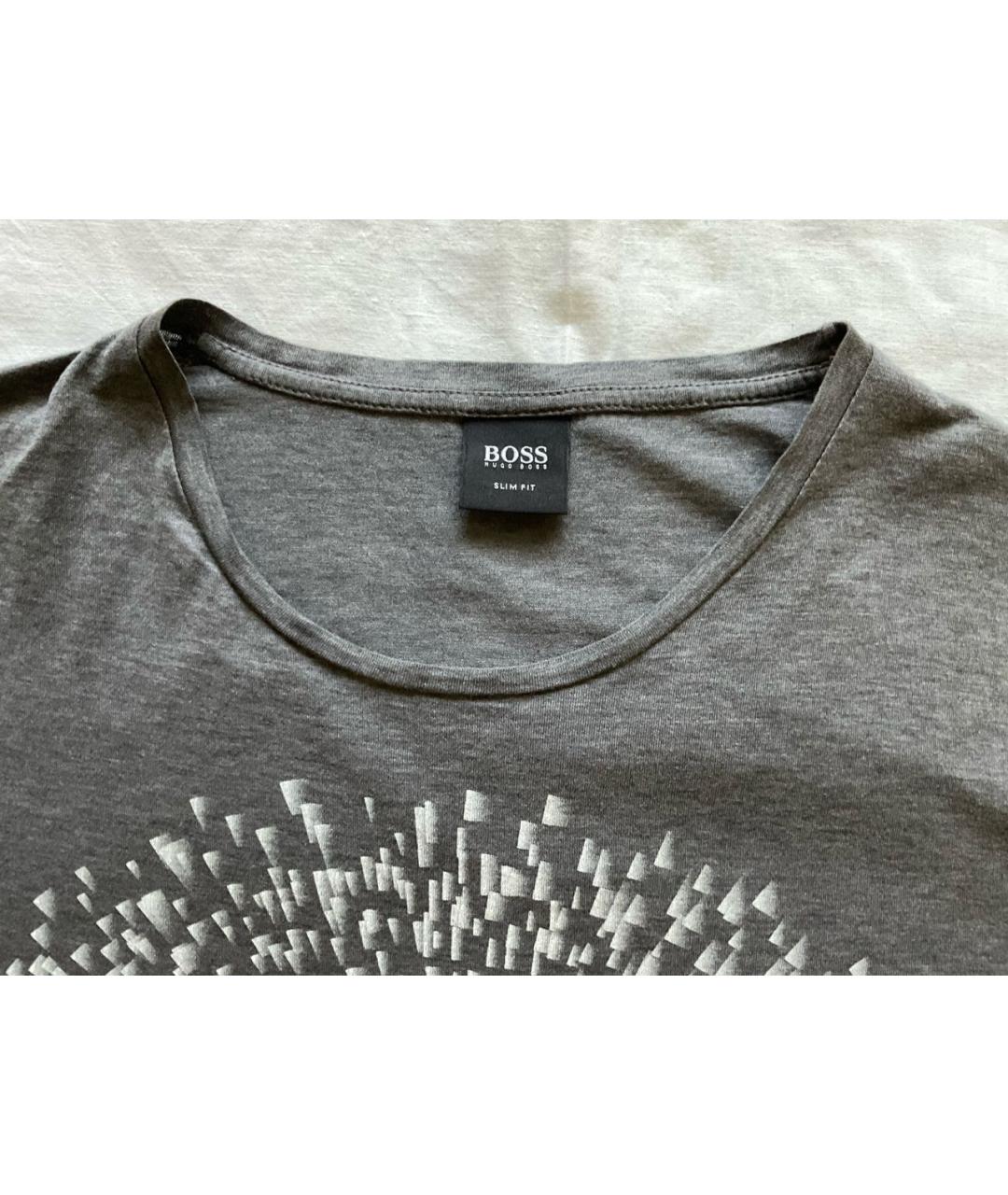 HUGO BOSS Серая хлопковая футболка, фото 3