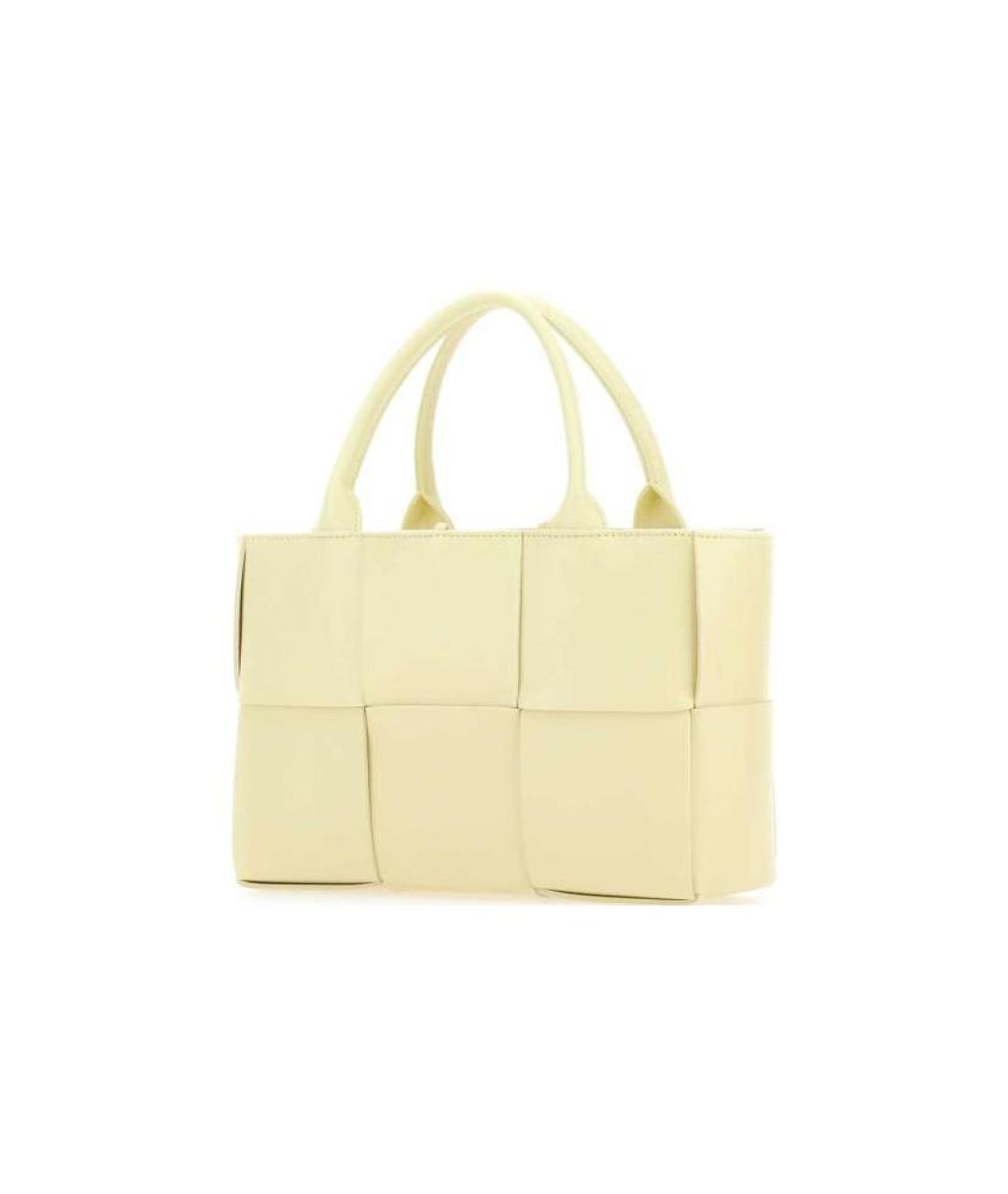 BOTTEGA VENETA Бежевая кожаная сумка с короткими ручками, фото 2