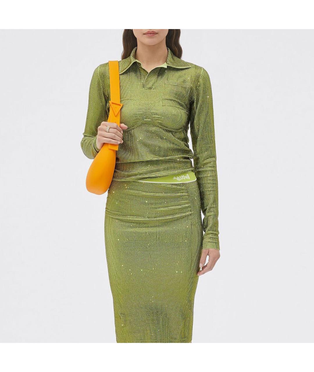 BOTTEGA VENETA Оранжевая кожаная сумка через плечо, фото 5