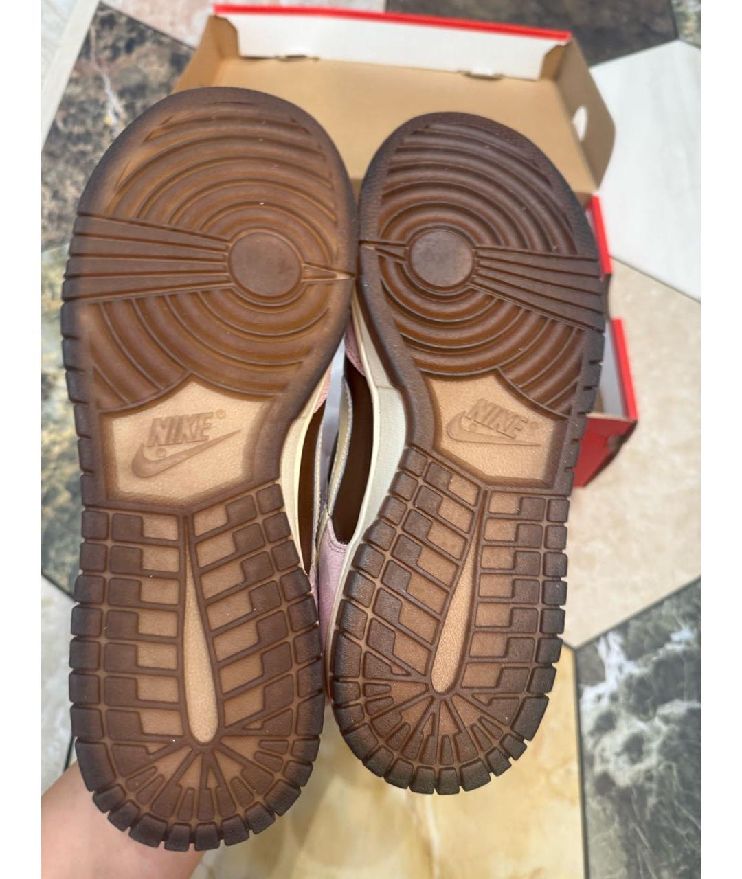 NIKE Розовые кожаные кроссовки, фото 4