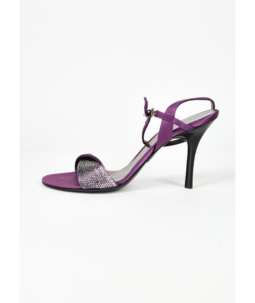 GIORGIO ARMANI Фиолетовые текстильные босоножки, фото 10