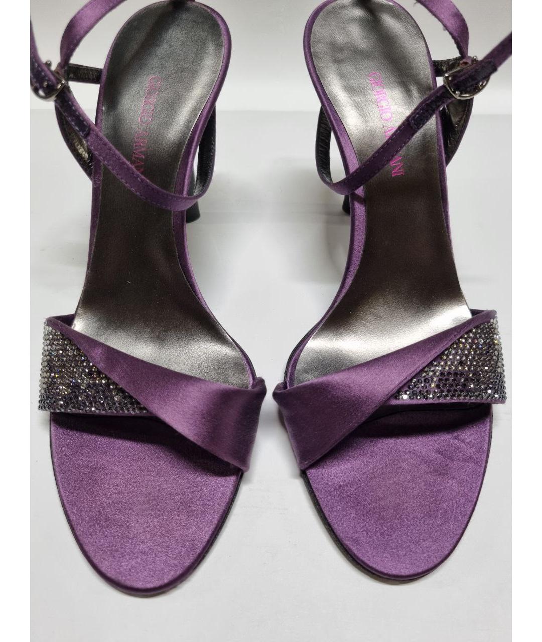 GIORGIO ARMANI Фиолетовые текстильные босоножки, фото 7