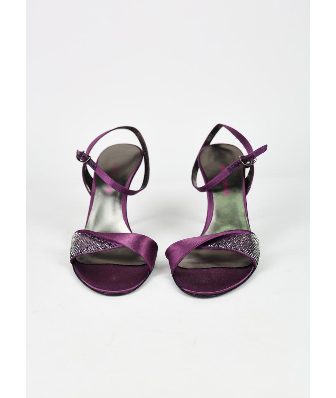 GIORGIO ARMANI Фиолетовые текстильные босоножки, фото 3