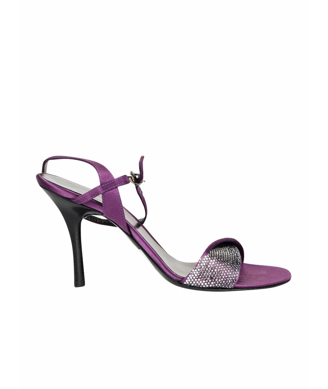GIORGIO ARMANI Фиолетовые текстильные босоножки, фото 1