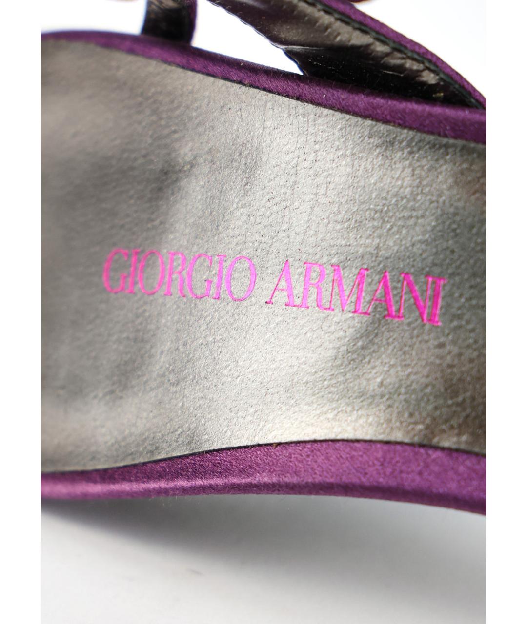 GIORGIO ARMANI Фиолетовые текстильные босоножки, фото 5