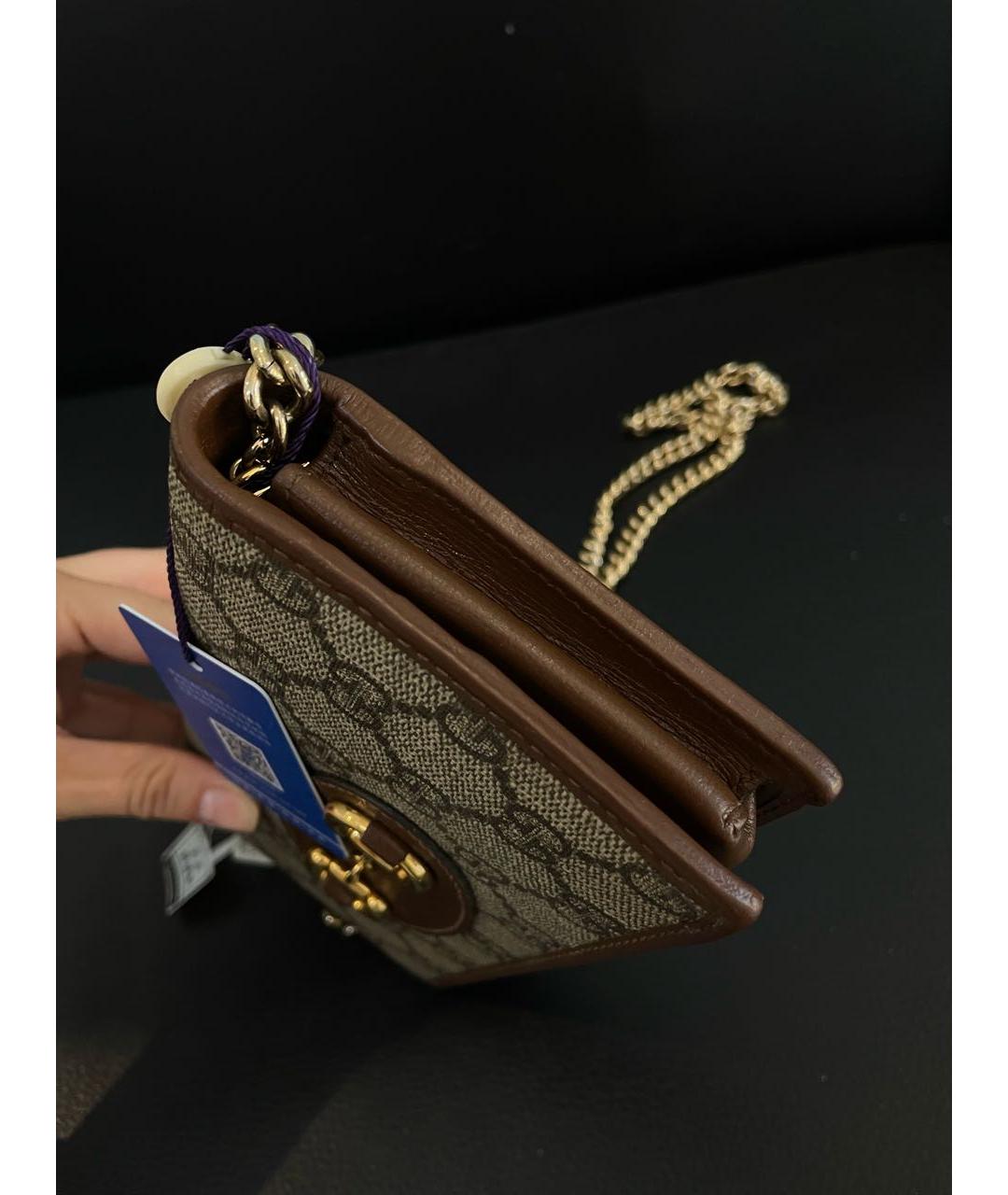 GUCCI Коричневая тканевая сумка через плечо, фото 3