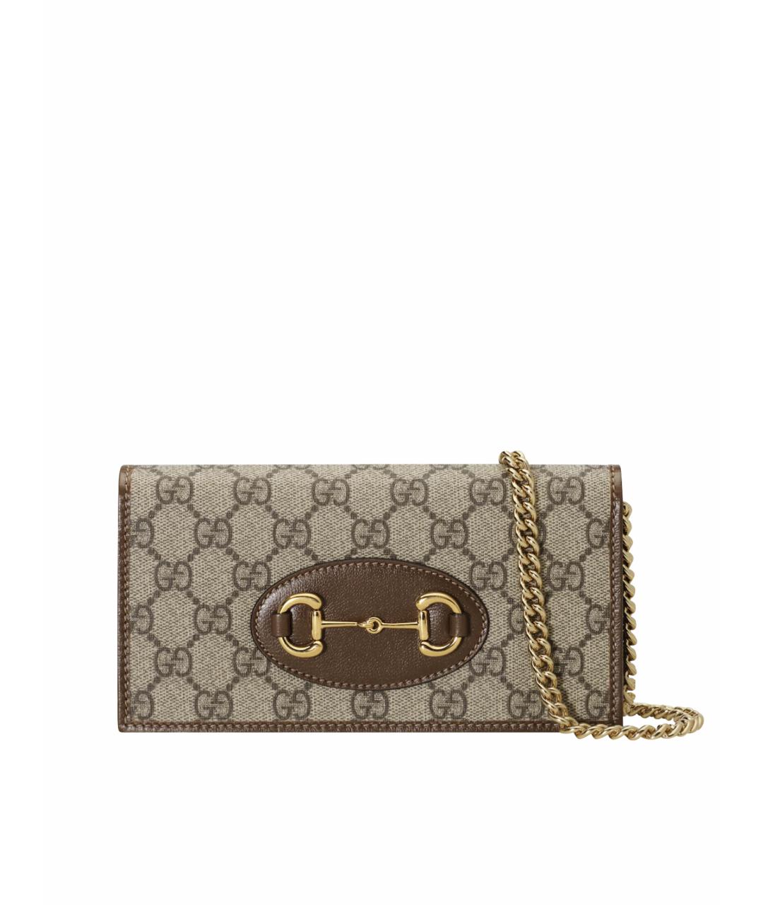 GUCCI Коричневая тканевая сумка через плечо, фото 1
