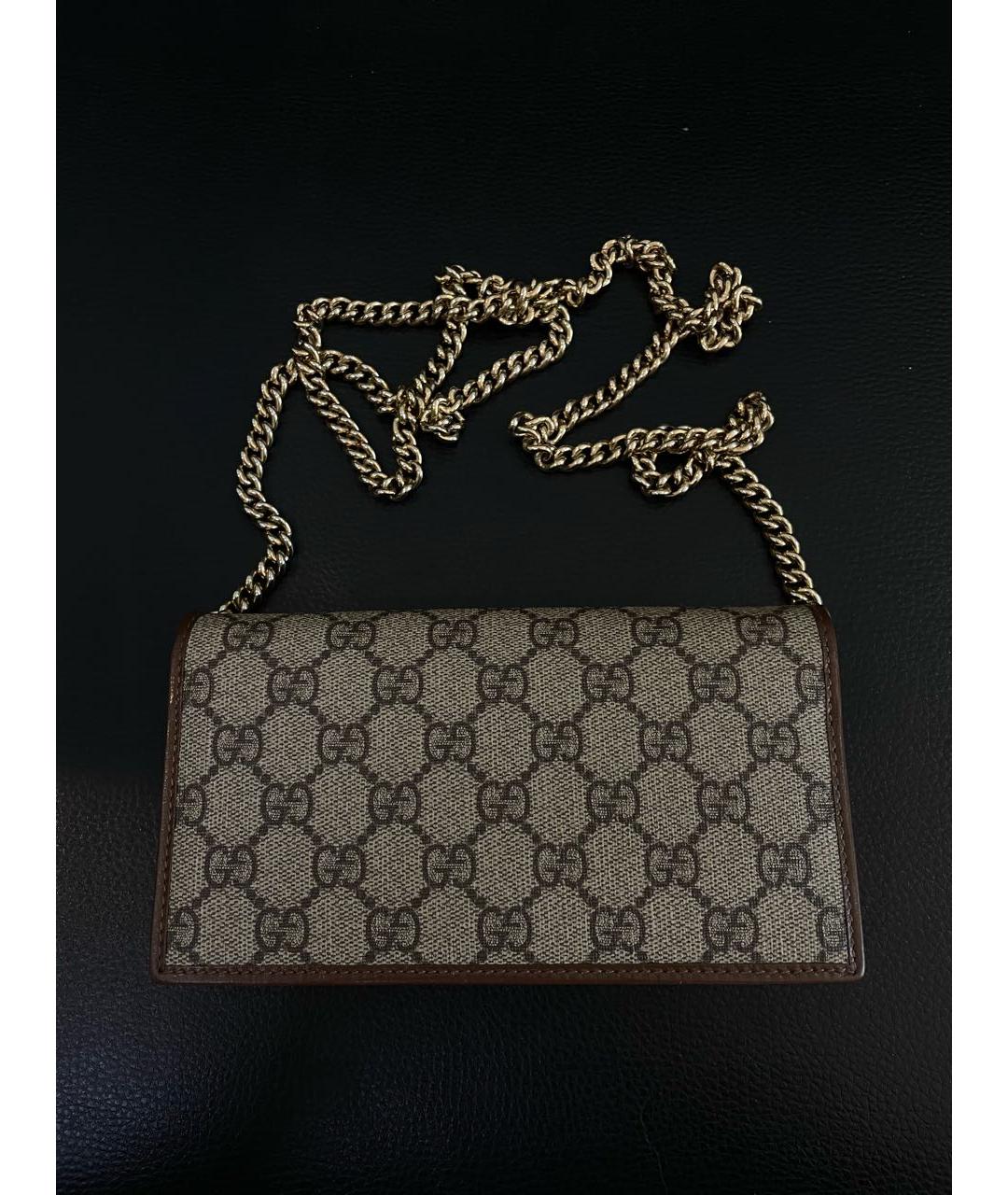 GUCCI Коричневая тканевая сумка через плечо, фото 4