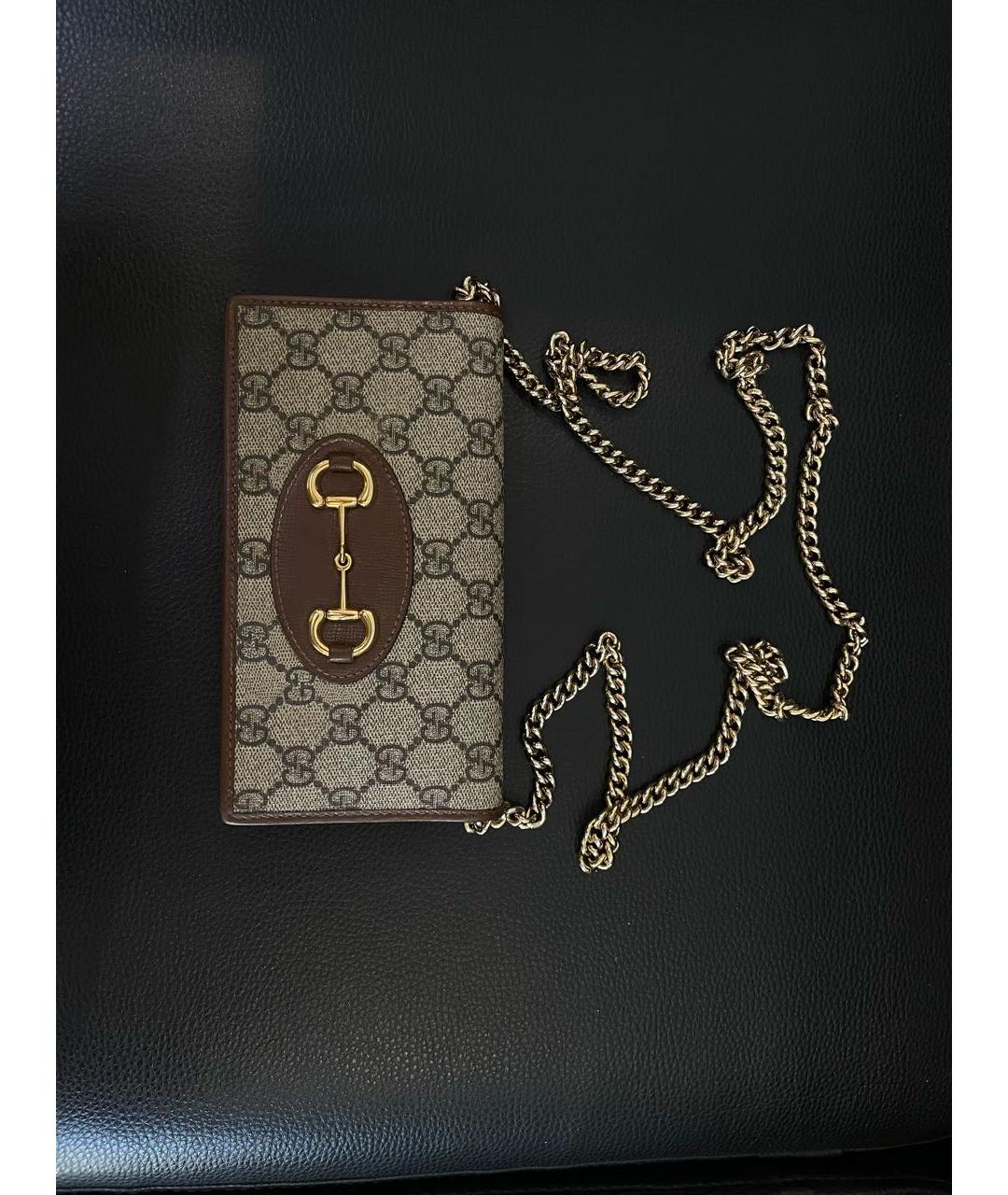 GUCCI Коричневая тканевая сумка через плечо, фото 6