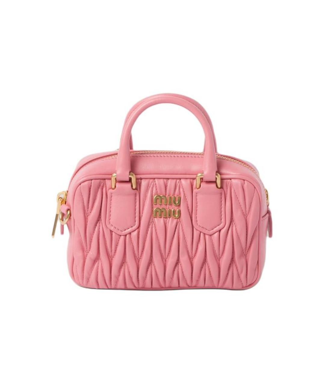 MIU MIU Розовая кожаная сумка через плечо, фото 1