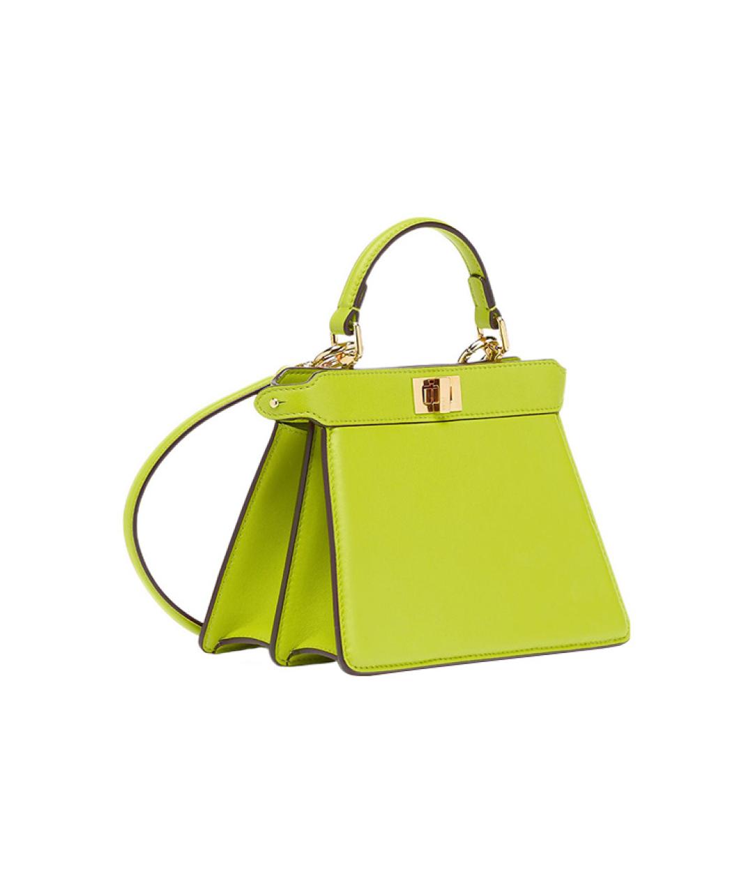 FENDI Зеленая кожаная сумка через плечо, фото 2