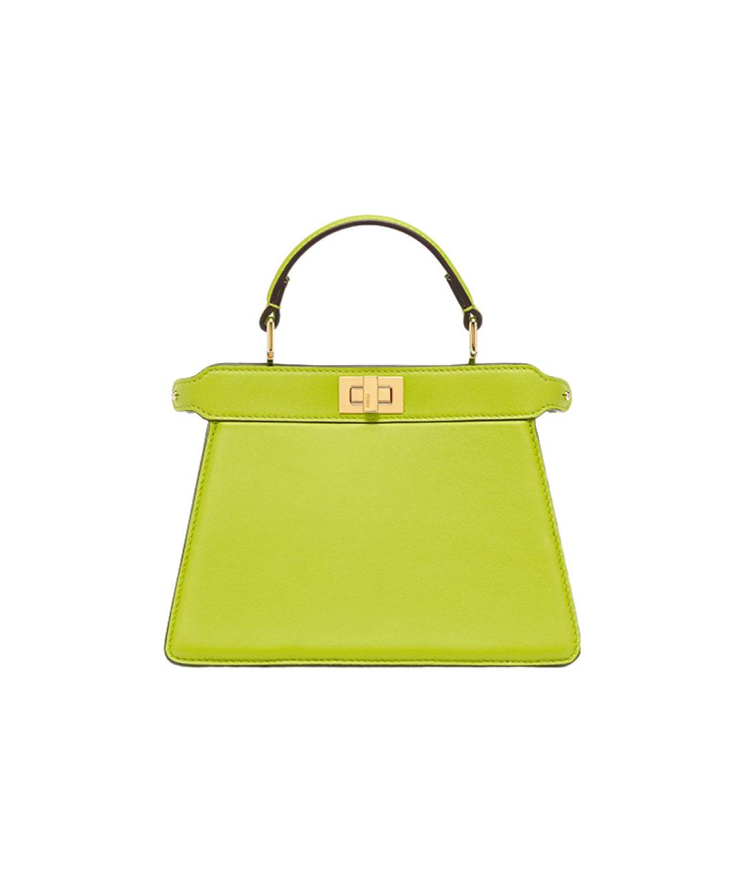 FENDI Зеленая кожаная сумка через плечо, фото 1