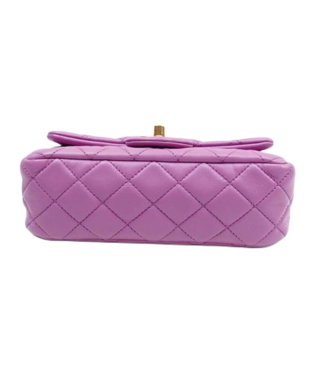 CHANEL Фиолетовая кожаная сумка через плечо, фото 3
