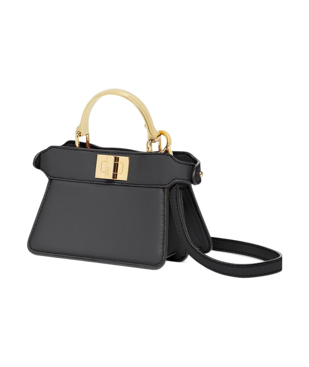 FENDI Черная кожаная сумка через плечо, фото 2
