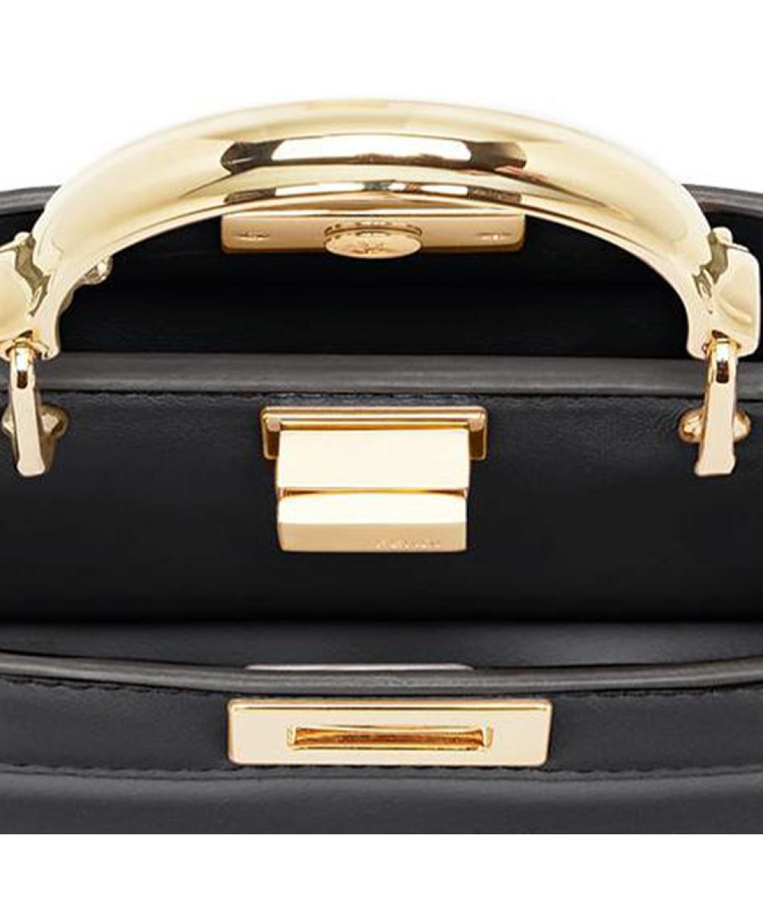 FENDI Черная кожаная сумка через плечо, фото 4