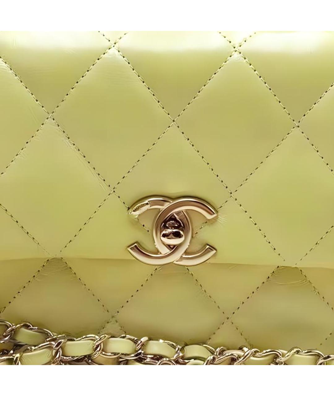 CHANEL Желтая кожаная сумка через плечо, фото 2