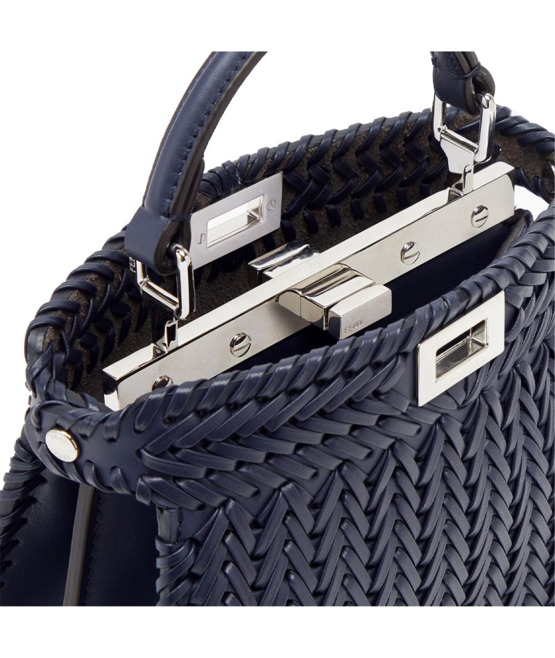 FENDI Темно-синяя сумка с короткими ручками, фото 5