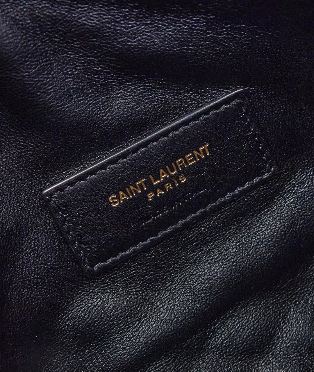 SAINT LAURENT Черная кожаная сумка через плечо, фото 4