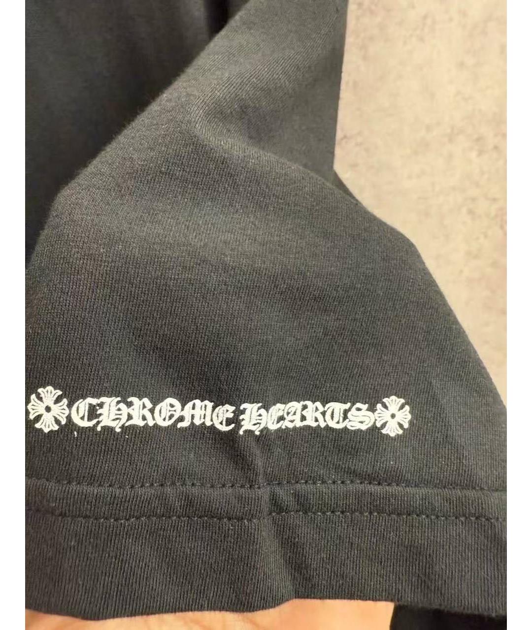CHROME HEARTS Черная хлопковая футболка, фото 3