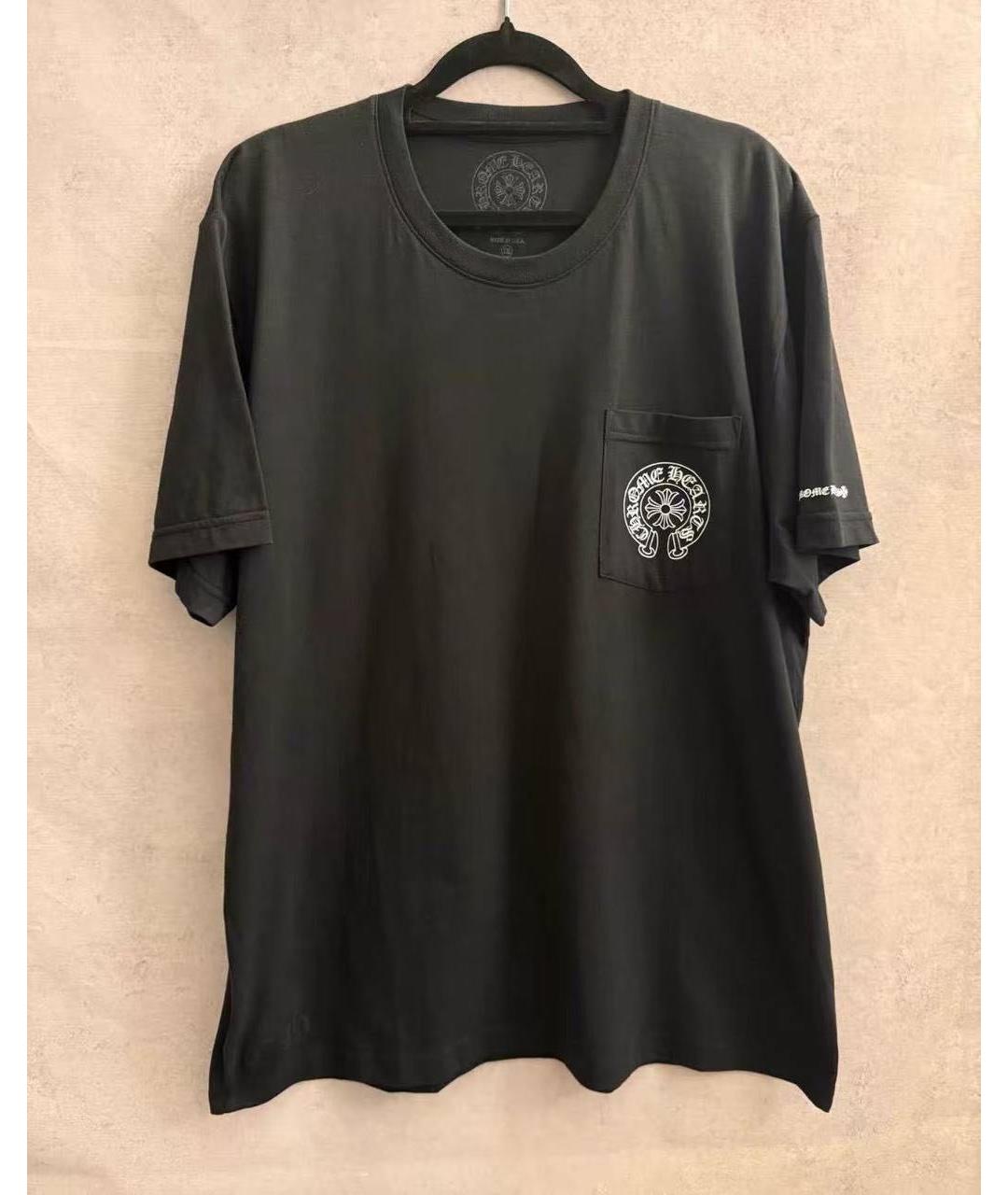 CHROME HEARTS Черная хлопковая футболка, фото 4