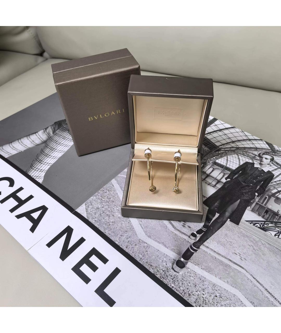 BVLGARI Белые серьги из розового золота, фото 3