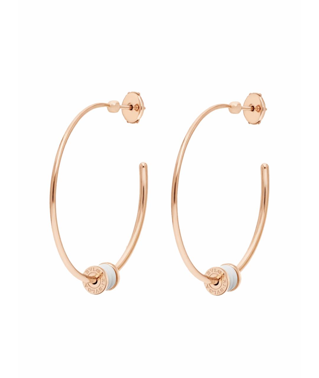 BVLGARI Белые серьги из розового золота, фото 1