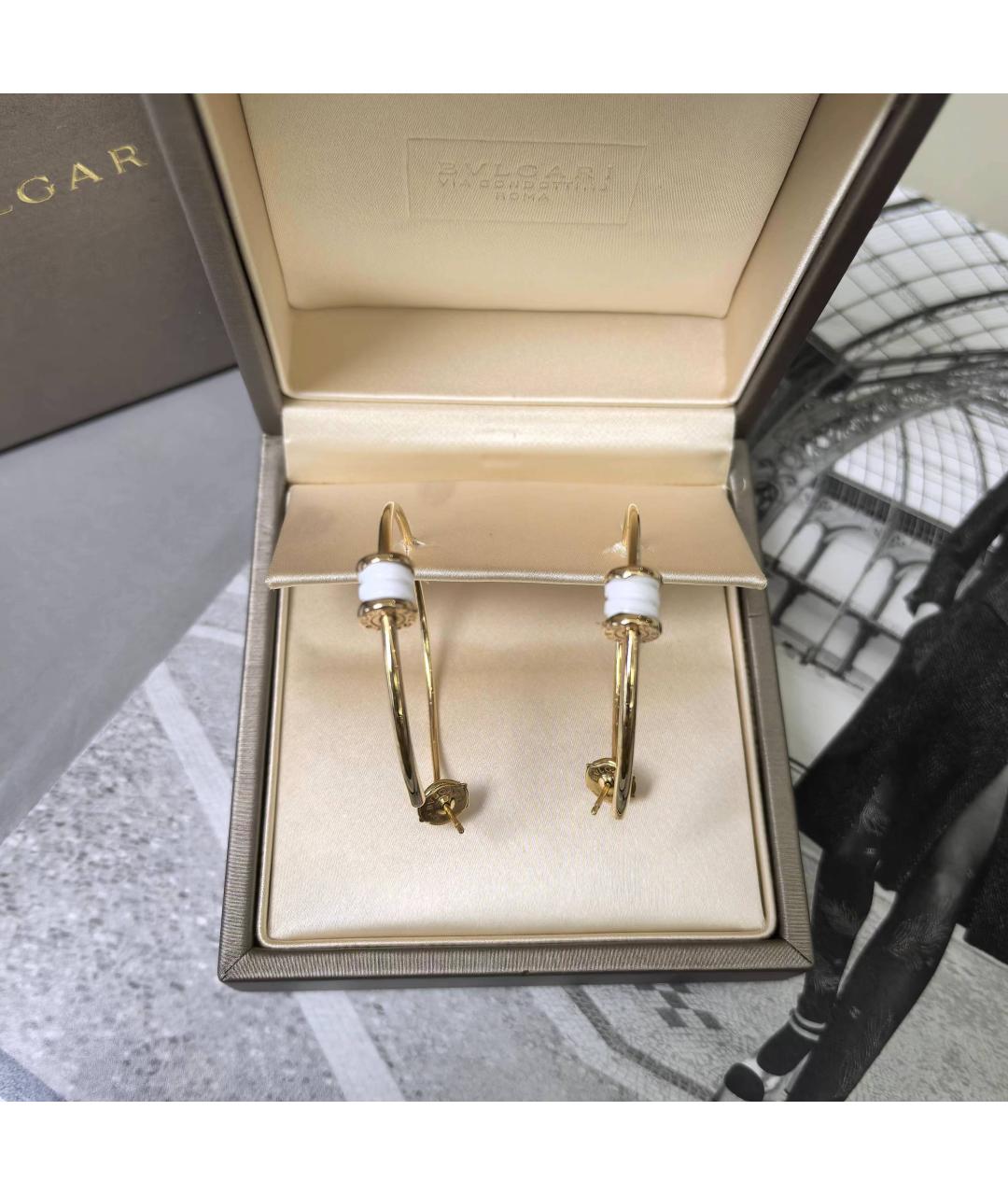 BVLGARI Белые серьги из розового золота, фото 4