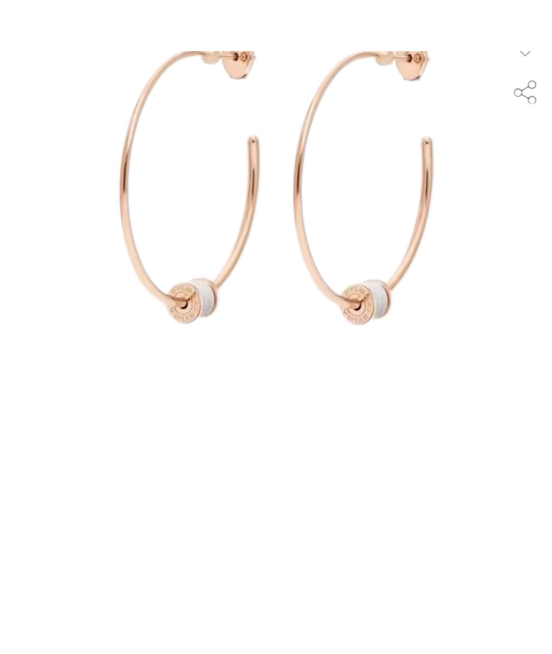 BVLGARI Белые серьги из розового золота, фото 2