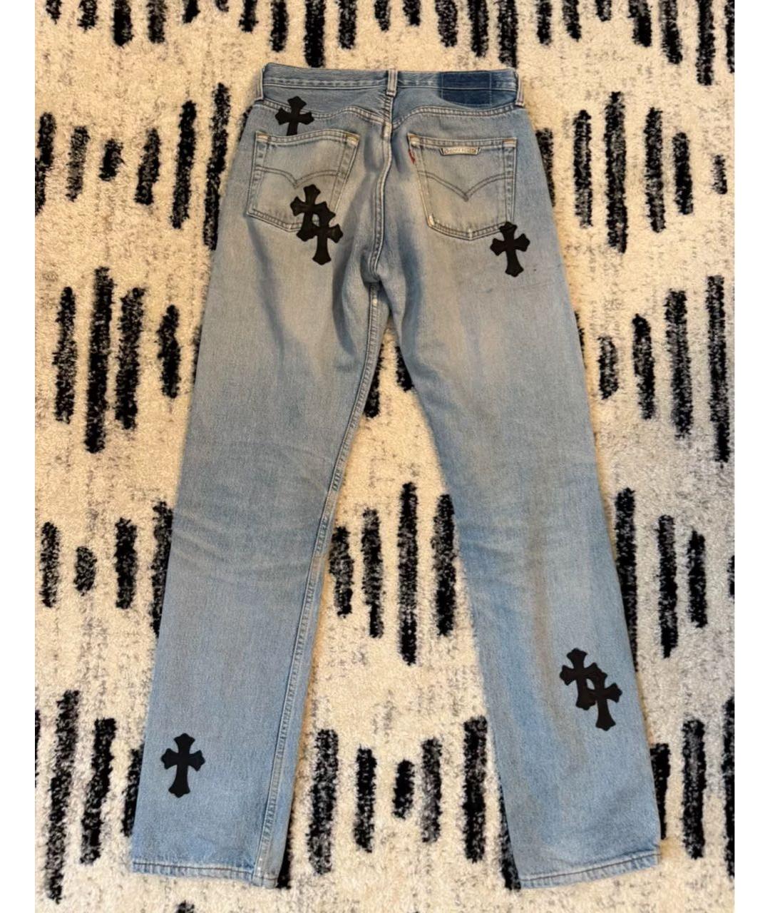 CHROME HEARTS Синие прямые джинсы, фото 2