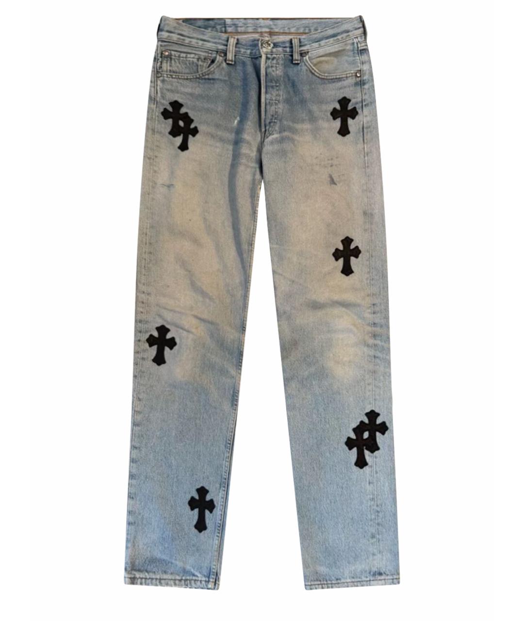 CHROME HEARTS Синие прямые джинсы, фото 1