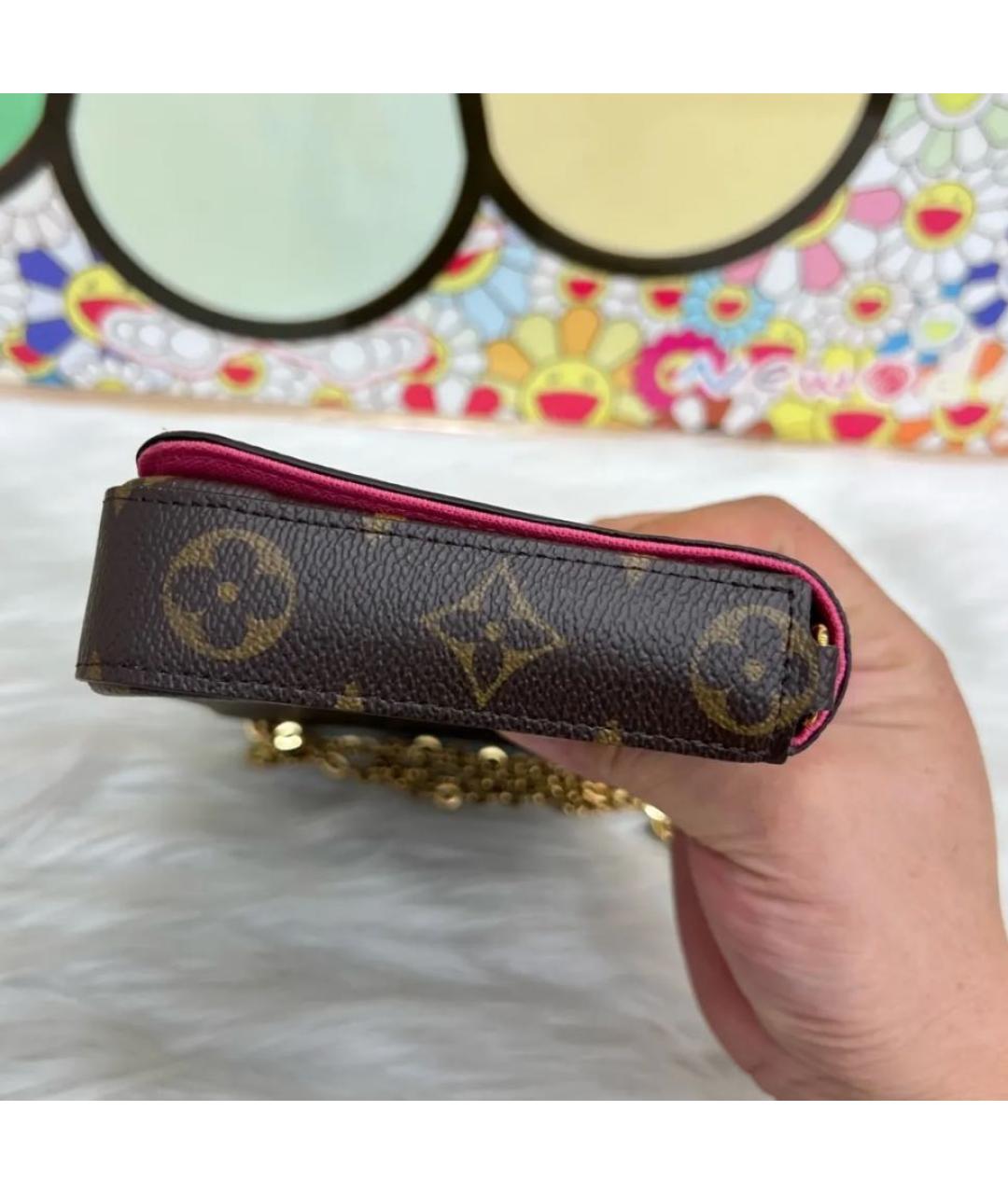 LOUIS VUITTON Коричневая кожаная сумка через плечо, фото 5