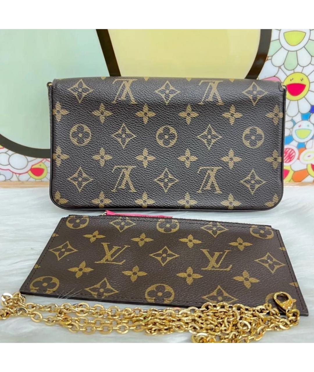 LOUIS VUITTON Коричневая кожаная сумка через плечо, фото 2