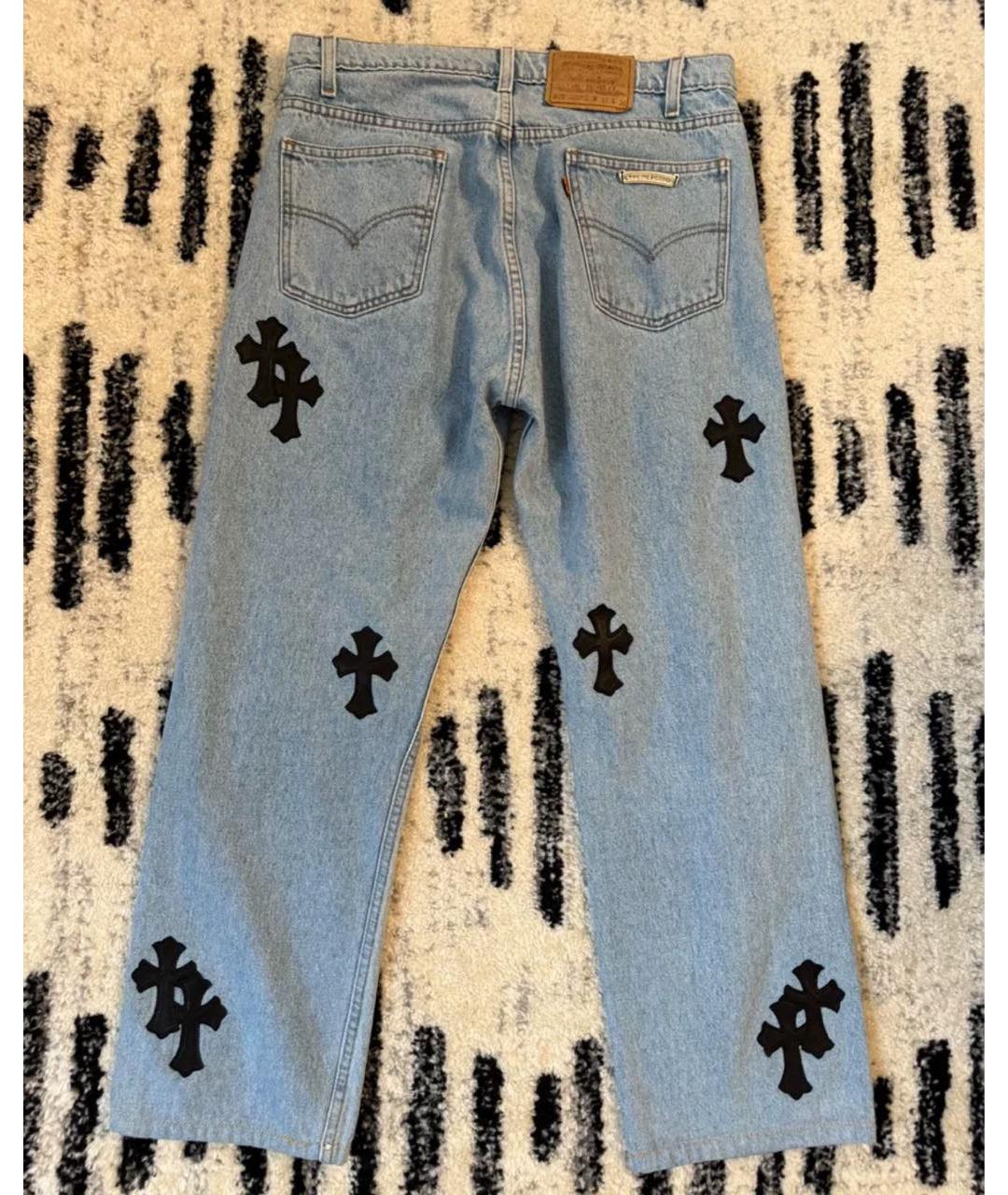 CHROME HEARTS Синие прямые джинсы, фото 2