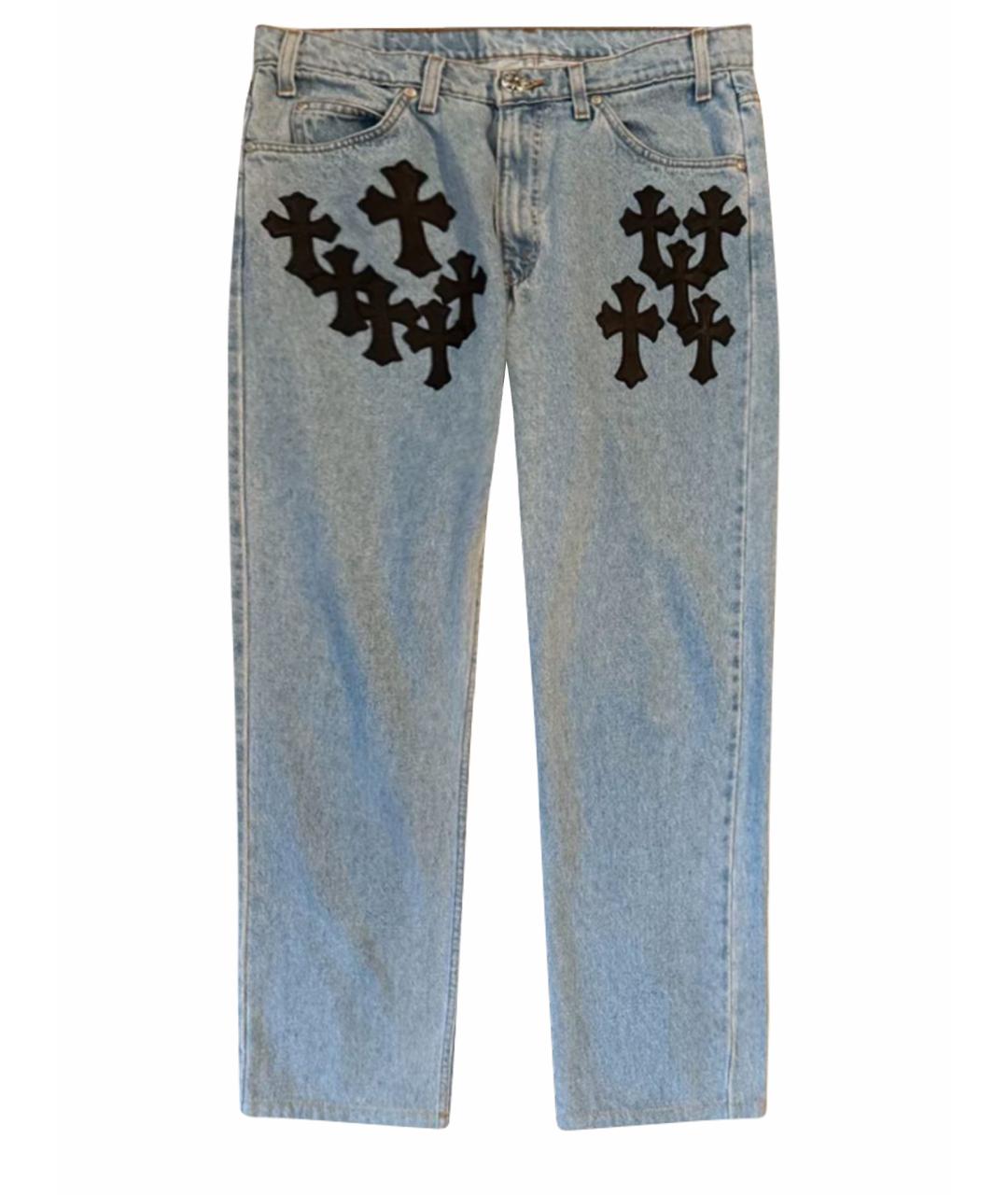 CHROME HEARTS Синие прямые джинсы, фото 1