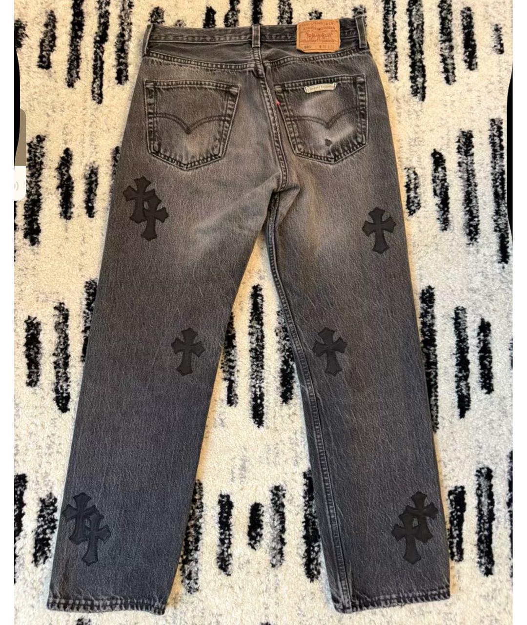 CHROME HEARTS Черные прямые джинсы, фото 2