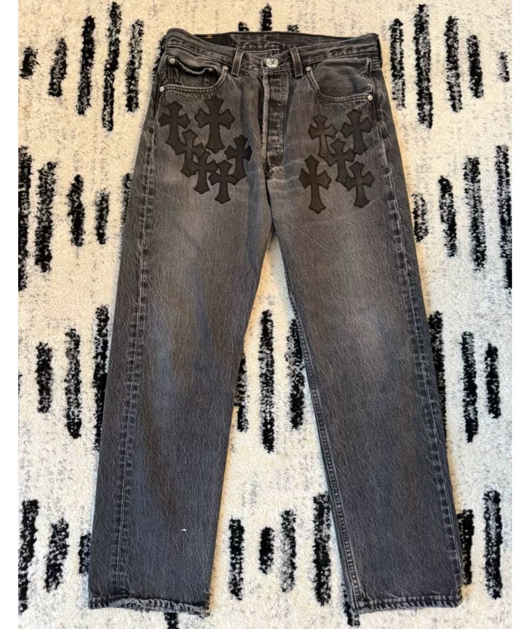 CHROME HEARTS Черные прямые джинсы, фото 3