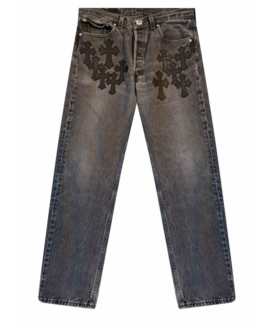 CHROME HEARTS Черные прямые джинсы, фото 1