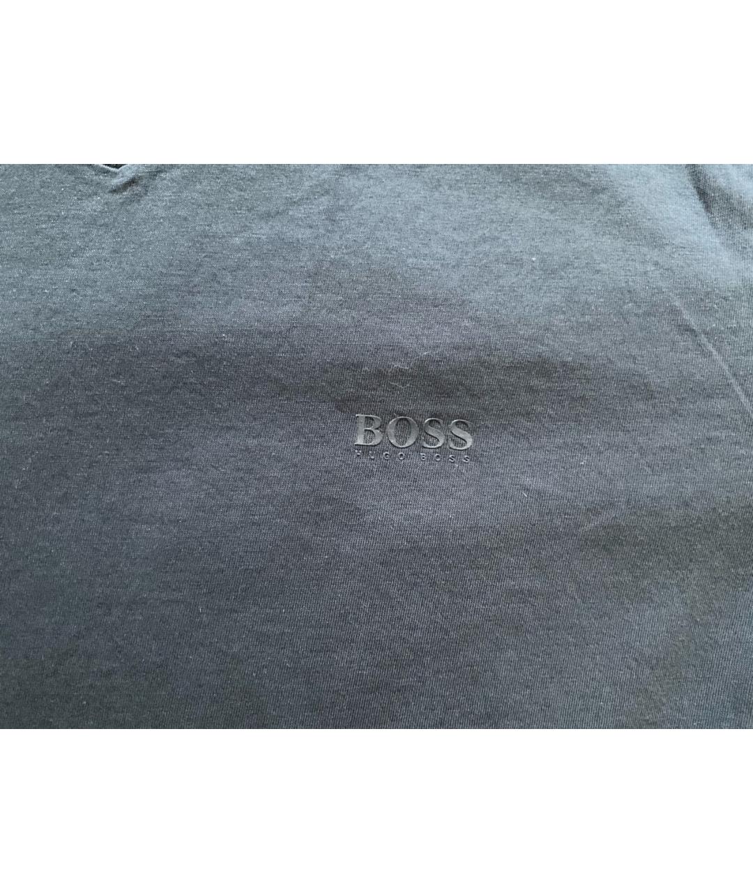 HUGO BOSS Темно-синяя хлопковая футболка, фото 4