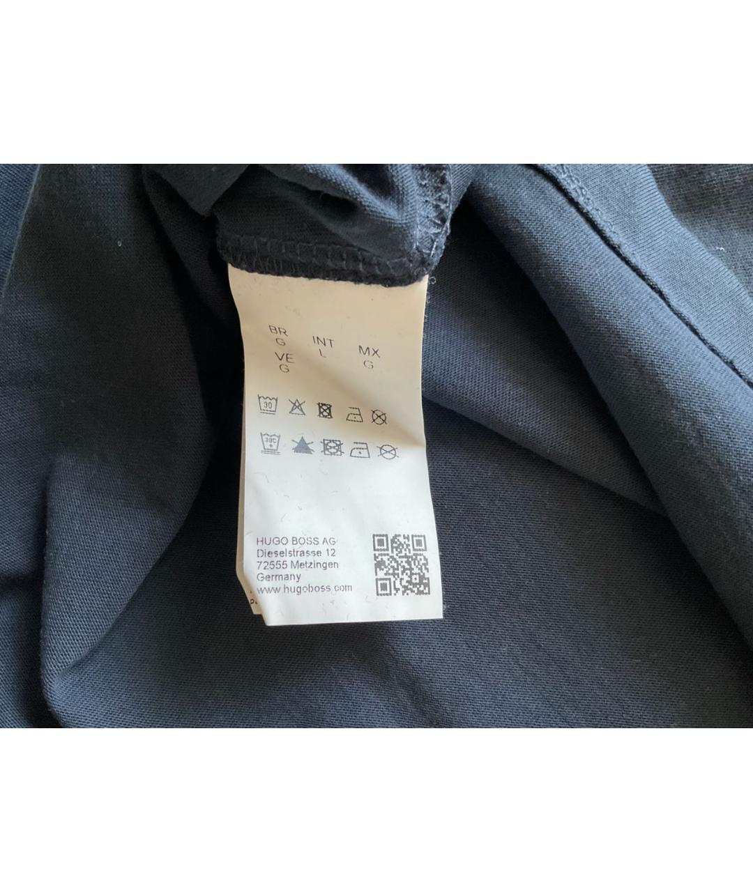 HUGO BOSS Темно-синяя хлопковая футболка, фото 3