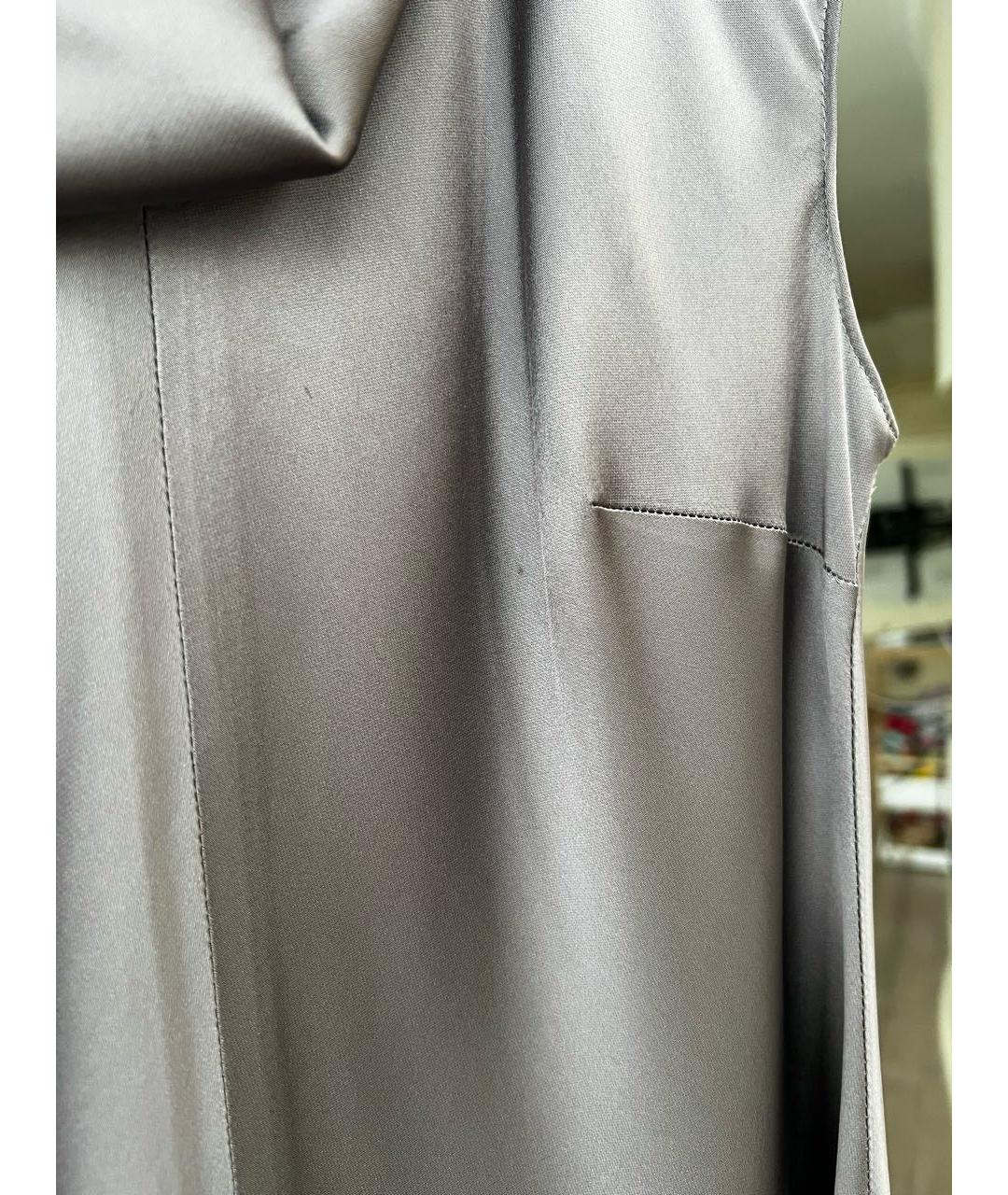 MAX MARA Серое шелковое вечернее платье, фото 3
